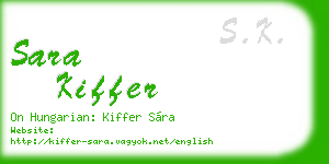 sara kiffer business card